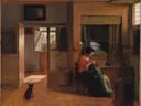 Klassiek schilderij 'Moedertaak' naar Pieter de Hooch