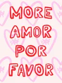Tekstposter schilderij More Amor Por Favor met hartjespatroon