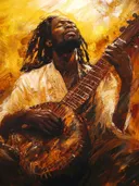 Man speelt snaarinstrument