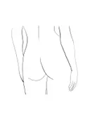 Minimalistische lijntekening van een naakt figuur