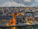 Namen, stad aan de Maas in bijna abstract, schilderij van Namen