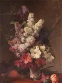 Natureza morta com flores van José de Brito: stilleven met bloemen