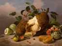 Natureza-morta com frutas (atribuído) van een onbekende meester: stilleven met fruit