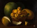 Natureza morta (marmelos, pêra e melões) van Joaquim Manuel da Rocha: stilleven met fruit