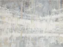 Abstract schilderij met nevelig gespiegeld patroon in grijs en beige