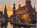 Nijmegen, Grote Markt in avondlicht, schilderij van Nijmegen