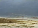 Noordelijk landschap in de lente van Caspar David Friedrich: landschap met bergen