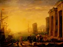 Ochtend in de haven van Claude Lorrain: zee