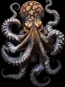 Gevlekte octopus met camouflagepatroon
