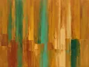 Abstract schilderij met het paletmes in oker en jade