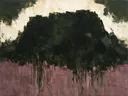 Abstract landschap in olijfzwart en ivoor