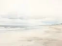 Onstuimige zee onder wolken, landschap schilderij