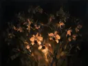 Orchidee in groepjes in perzik, schilderij van orchidee