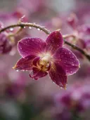 Fotografie van orchidee in na de regen