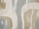 Abstract schilderij met organische golvende vormen in taupe