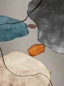 Abstract schilderij met organische kiezelvormen