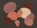 Paletmes abstract schilderij, organische vorm in oud roze
