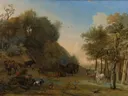 Dierschilderij 'Orpheus en de Dieren' naar Paulus Potter