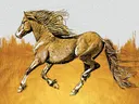 Gouden illustratie van galopperend paard