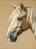 Schilderij: paard in mist gehuld met oranje
