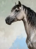 Schilderij: paard in mist gehuld