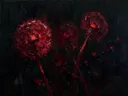 Paardenbloem van dichtbij in bordeaux, schilderij van paardenbloem van dichtbij