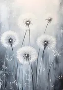 Paardenbloemen, schilderij van paardenbloemen