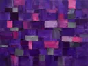 Abstract schilderij met het paletmes in paars en magenta