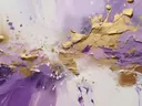 Abstract schilderij in paars en goud