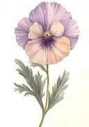 Aquarel van een paars-roze viooltjesbloem