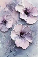 Paarse hibiscusbloemen met dikke getextureerde bloembladen