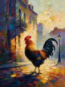 Parijse gevel in licht de ochtendmist tegen een muur in de schaduw, schilderij van parijse gevel