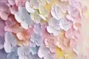 Macro-opname van pastelkleurige bloesemtrosjes in reliëf