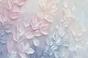 Pastelkleurige bloesemtak met blad en bloem in reliëf