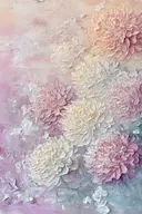 Pastelkleurige chrysanten met reliëf-textuur op verlopende achtergrond