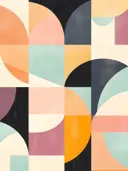 Abstract schilderij met pastel geometrisch mozaïek
