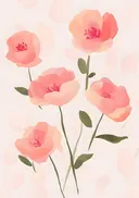 Aquarel van roze klaprozen