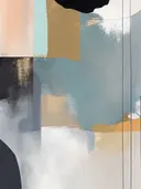 Abstract schilderij met pastel kleurblokken