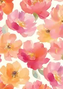 Patroon van roze pioenrozen in aquarelstijl