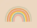 Illustratie van een pastelkleurige regenboog, kinderkamer schilderij