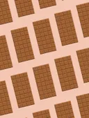 Grafisch patroon van chocoladerepen op een roze achtergrond