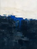Abstract landschap in paynegrijs en ivoor
