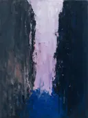 Abstract landschap in paynegrijs en lila