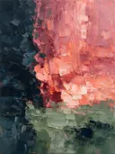 Abstract landschap in paynegrijs en rosé