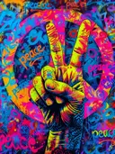Peace-teken in graffiti stijl