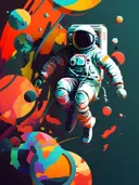 Popart-illustratie van astronaut