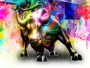 Popart schilderij van een stier