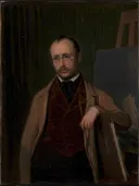 Portret van de zeeschilder van Emil Bærentzen: zee met man