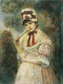 Portret van een dame van Eugen Horstig: portret