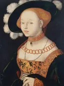 Portret van een dame van Hans Baldung Grien: portret met vrouwen en hoed